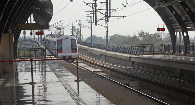 Metro Train Station, New Delhi, India